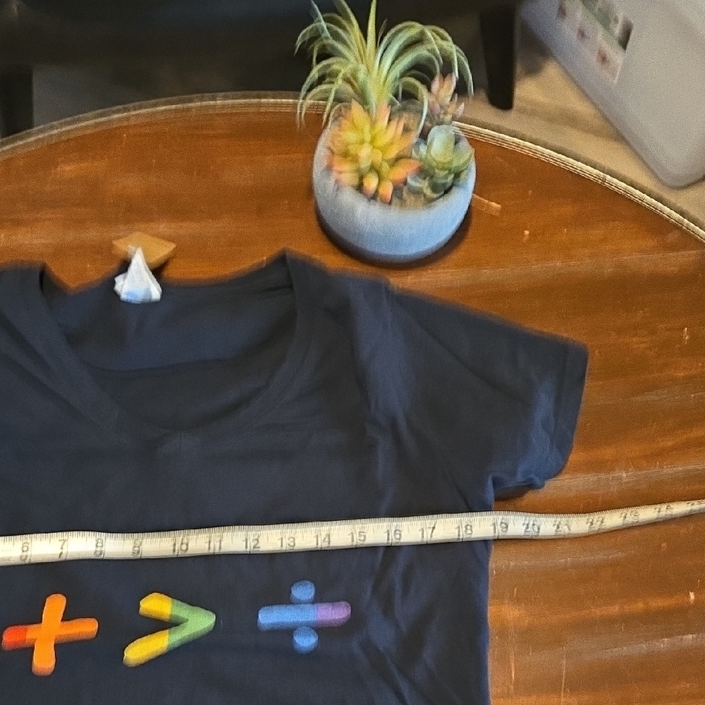 Black Graphic Tee with Colorful Math Symbols #947 - Picture 2 of 5